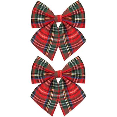 Pms International Noeuds De Noel 2 Paquet 12cm Design Tartan Avec Liens Decoration D'Arbre - Publicité Pms International Noeuds De Noel 2 Paquet 12cm Design Tartan Avec Liens Decoration D'Arbre - Publicité