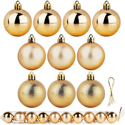 Sans Marque Boules De Noël Incassables En Or 5 Cm 10 Pièces. Publicité Sans Marque Boules De Noël Incassables En Or 5 Cm 10 Pièces. Publicité