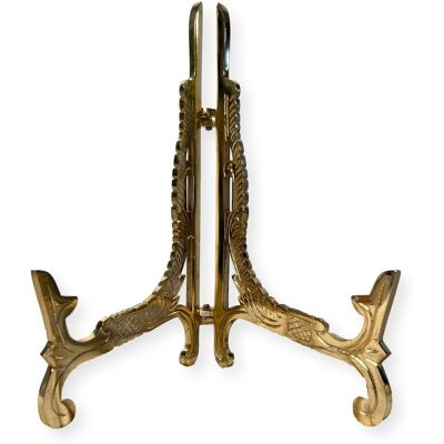 Thorness Large 10 Inch Metal Easel Brass Finish Plate Holder Display Stand - Publicité Thorness Large 10 Inch Metal Easel Brass Finish Plate Holder Display Stand - Publicité