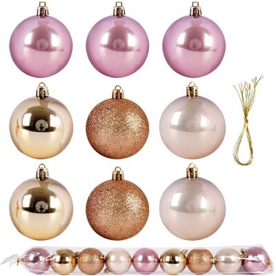 Sans Marque Boules De Noël Roses Incassables 6 Cm 9 Pièces. Publicité Sans Marque Boules De Noël Roses Incassables 6 Cm 9 Pièces. Publicité