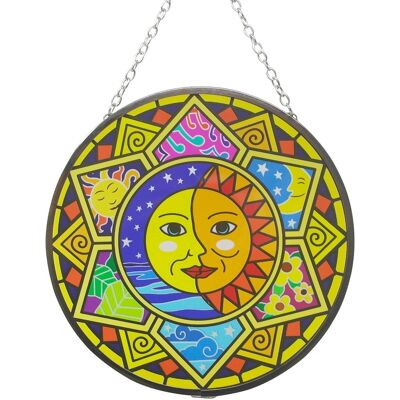 Thorness Capteur De Soleil En Verre Avec Design De Soleil Et De Lune 150mm De Diamètre - Publicité Thorness Capteur De Soleil En Verre Avec Design De Soleil Et De Lune 150mm De Diamètre - Publicité