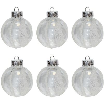 Premier Noël 6 Paquet Boules Incassables 60mm Transparent Et Givré Arbre Décorations - Publicité Premier Noël 6 Paquet Boules Incassables 60mm Transparent Et Givré Arbre Décorations - Publicité