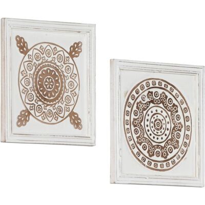 Décor Artistique 2 Pcs Marron Et Blanc 40 X 40 X 1,5 Cm Vidaxl - Publicité Décor Artistique 2 Pcs Marron Et Blanc 40 X 40 X 1,5 Cm Vidaxl - Publicité