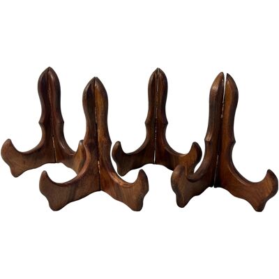 Thorness Set Of Four 15cm, 6 Inch, Folding Wooden Plate Stands - Publicité Thorness Set Of Four 15cm, 6 Inch, Folding Wooden Plate Stands - Publicité