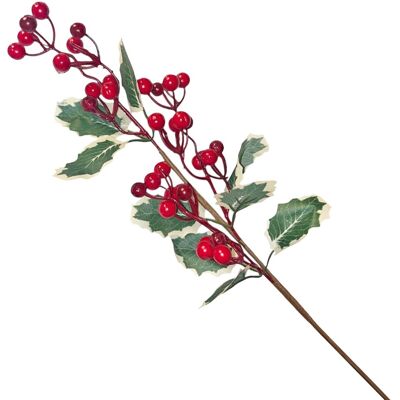 Décoration Fausse Branche Berry Noël Holly 50cm Vert Rouge Theme Machine - Publicité Décoration Fausse Branche Berry Noël Holly 50cm Vert Rouge Theme Machine - Publicité