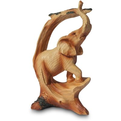 Thorness Wood Effect Resin Stately Elephant Under Tree Ornament - Publicité Thorness Wood Effect Resin Stately Elephant Under Tree Ornament - Publicité