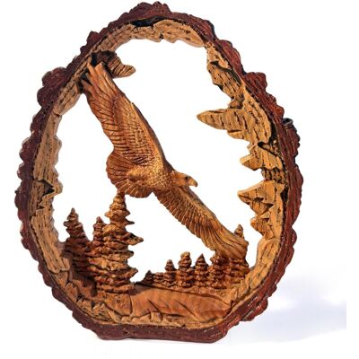 Thorness Sculpture Aigle Volant Effet Bois Décor Animalier - Publicité Thorness Sculpture Aigle Volant Effet Bois Décor Animalier - Publicité