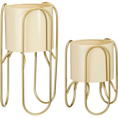 Mica Decorations Donau Cache-Pot Sur Pied - Lot De 2 - Métal - H45 X Ø23 Cm - Ja - Publicité Mica Decorations Donau Cache-Pot Sur Pied - Lot De 2 - Métal - H45 X Ø23 Cm - Ja - Publicité