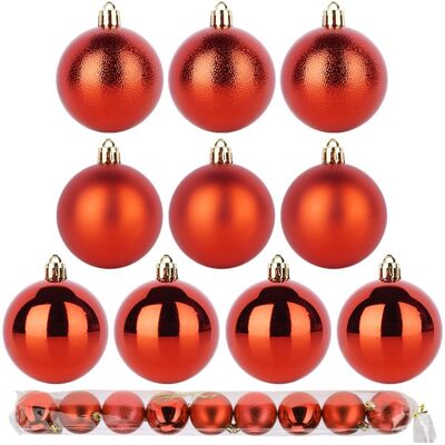 Sans Marque Boules De Noël Incassables Rouges 6 Cm 9 Pièces. Publicité Sans Marque Boules De Noël Incassables Rouges 6 Cm 9 Pièces. Publicité