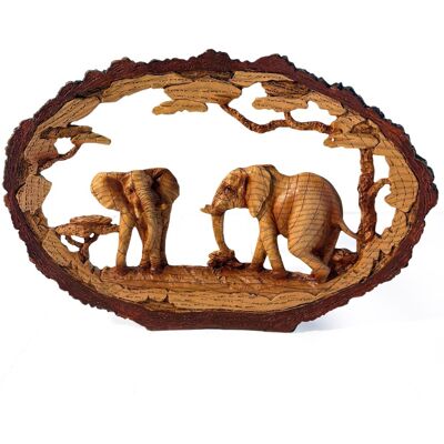 Thorness Éléphant Ornement Résine Effet Bois Décor Faune - Publicité Thorness Éléphant Ornement Résine Effet Bois Décor Faune - Publicité