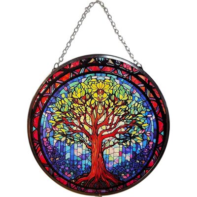 Thorness - Tree Of Life Stained Glass Suncatcher - 6-Inch - Tree Of Life - Suncatcher - Publicité Thorness - Tree Of Life Stained Glass Suncatcher - 6-Inch - Tree Of Life - Suncatcher - Publicité