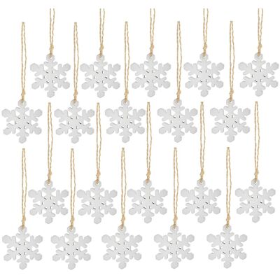 Theme Machine Noël En Bois Flocons De Neige Suspendu Arbre Décorations Paquet De 20 - Publicité Theme Machine Noël En Bois Flocons De Neige Suspendu Arbre Décorations Paquet De 20 - Publicité