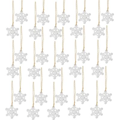 Theme Machine Noël En Bois Flocons De Neige Suspendu Arbre Décorations Paquet De 30 - Publicité Theme Machine Noël En Bois Flocons De Neige Suspendu Arbre Décorations Paquet De 30 - Publicité