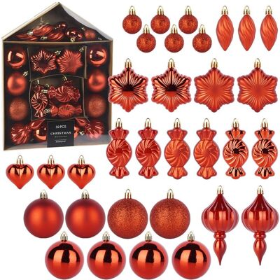 Sans Marque Boules De Noël Incassables Rouges 3-11,5 Cm 32 Pièces. Publicité Sans Marque Boules De Noël Incassables Rouges 3-11,5 Cm 32 Pièces. Publicité