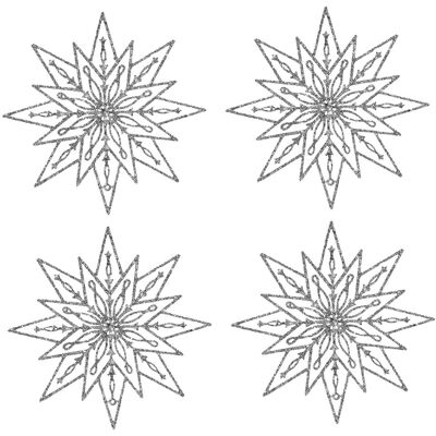 Pms International Lot De 4 Étoiles De Noël Suspendues Pailletées 25cm - Argent - Publicité Pms International Lot De 4 Étoiles De Noël Suspendues Pailletées 25cm - Argent - Publicité