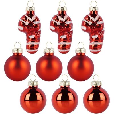 Sans Marque Boules De Noël En Verre Rouge De 3 Cm, 9 Pièces. Publicité Sans Marque Boules De Noël En Verre Rouge De 3 Cm, 9 Pièces. Publicité