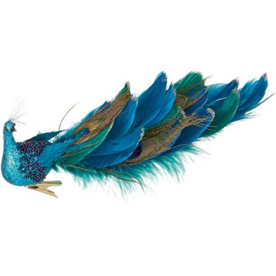 Premier Décoration De Sapin De Noël Clip Sur Un Oiseau Paon À Queue Longue De 25cm - Publicité Premier Décoration De Sapin De Noël Clip Sur Un Oiseau Paon À Queue Longue De 25cm - Publicité