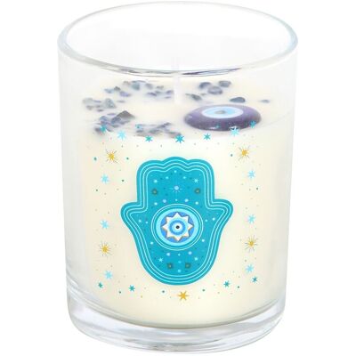Something Different - Bougie Blanc Motif/style Cristal Hand Of Hamsa (Sd10475) - Publicité Something Different - Bougie Blanc Motif/style Cristal Hand Of Hamsa (Sd10475) - Publicité