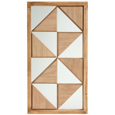 Beliani Décoration Mural Avec Miroir Style Moderne 40 X 75 Cm Cadre En Bois Marron Clair - Publicité Beliani Décoration Mural Avec Miroir Style Moderne 40 X 75 Cm Cadre En Bois Marron Clair - Publicité