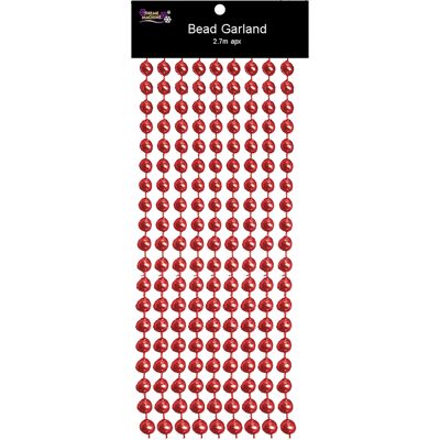 Theme Machine Guirlande De Perles Chunky De Décoration D'Arbre De Noël 2,7 Mètre - Rouge - Publicité Theme Machine Guirlande De Perles Chunky De Décoration D'Arbre De Noël 2,7 Mètre - Rouge - Publicité