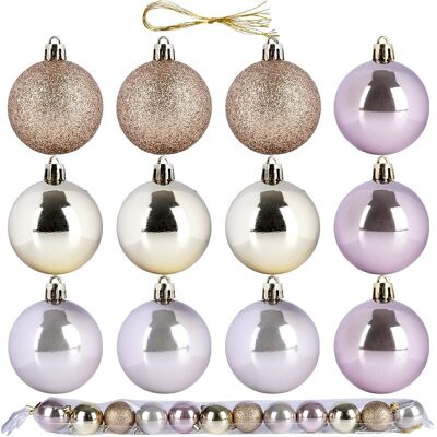 Sans Marque Boules De Noël Incassables En Or Rose 5 Cm 12 Pièces. Publicité Sans Marque Boules De Noël Incassables En Or Rose 5 Cm 12 Pièces. Publicité