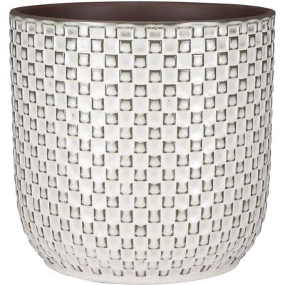 Pot de plantes Daan de Mica Decorations - Céramique - Blanc - Intérieur/Extérieur - 21.5cm - Publicité Pot de plantes Daan de Mica Decorations - Céramique - Blanc - Intérieur/Extérieur - 21.5cm - Publicité