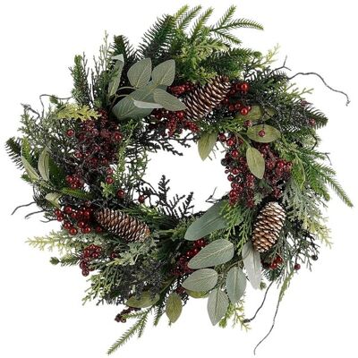 Mica Decorations Bodi Couronne De Noël Artificielle Avec Pommes De Pin - H11 X Ø - Publicité Mica Decorations Bodi Couronne De Noël Artificielle Avec Pommes De Pin - H11 X Ø - Publicité