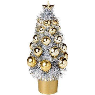 Premier Mini Sapin De Noël Avec Boules Décoration 21cm - Argent - Publicité Premier Mini Sapin De Noël Avec Boules Décoration 21cm - Argent - Publicité