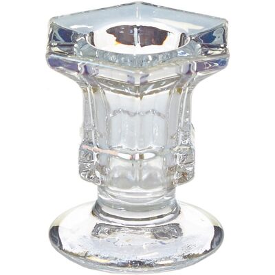 Premier Support De Bougie Hexagonal En Verre Transparent - Pour Bougie De Taper - Publicité Premier Support De Bougie Hexagonal En Verre Transparent - Pour Bougie De Taper - Publicité