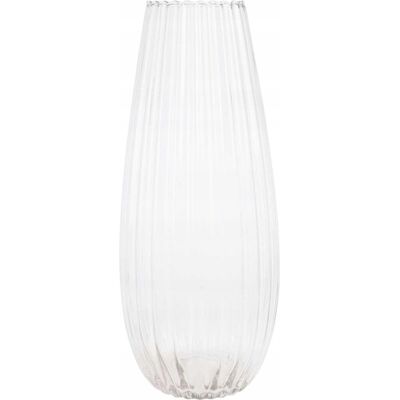 Sans Marque Wazon Szklany Ryflowany Transparentny Klasyczny 50cm 1szt - Publicité Sans Marque Wazon Szklany Ryflowany Transparentny Klasyczny 50cm 1szt - Publicité