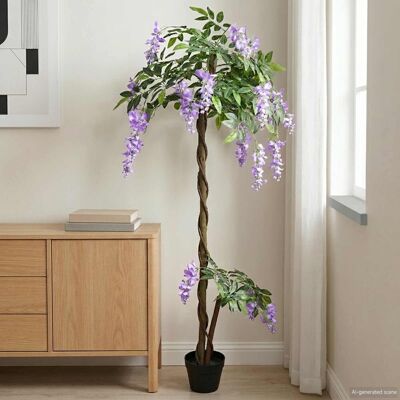 Arbre À Fleurs En Haricot Artificiel Pourpre 80 X 18 X 160 Cm Vidaxl - Publicité Arbre À Fleurs En Haricot Artificiel Pourpre 80 X 18 X 160 Cm Vidaxl - Publicité