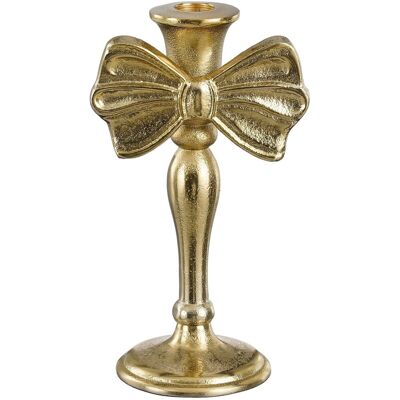 Mica Decorations Bougeoir Avec Nœud - L11 X L8 X H20 Cm - Aluminium - Doré - Publicité Mica Decorations Bougeoir Avec Nœud - L11 X L8 X H20 Cm - Aluminium - Doré - Publicité