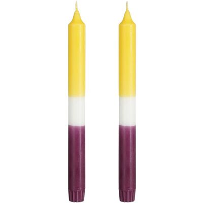 Mica Decorations Lot De 2 Bougies Longue Dip-Dye - Jaune - Publicité Mica Decorations Lot De 2 Bougies Longue Dip-Dye - Jaune - Publicité