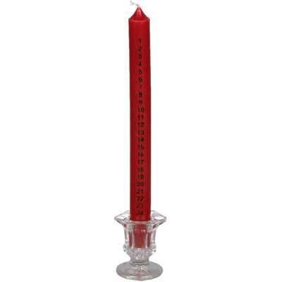 Premier 25cm Compte À Rebours À Noël Advent Bougie En Verre Transparent Support - Rouge - Publicité Premier 25cm Compte À Rebours À Noël Advent Bougie En Verre Transparent Support - Rouge - Publicité