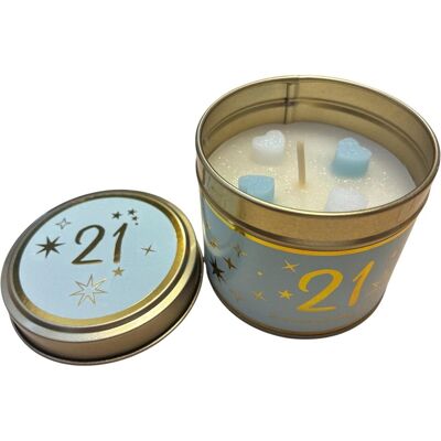 Pms International Bougie Parfumée En Boîte Avec Détails Dorés - Design Anniversaire 21 Ans - Publicité Pms International Bougie Parfumée En Boîte Avec Détails Dorés - Design Anniversaire 21 Ans - Publicité