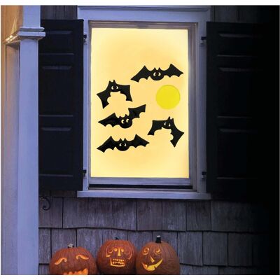Fiestas Guirca Décoration De Fenêtre En Gel Chauves-Souris Pour Halloween - Publicité Fiestas Guirca Décoration De Fenêtre En Gel Chauves-Souris Pour Halloween - Publicité