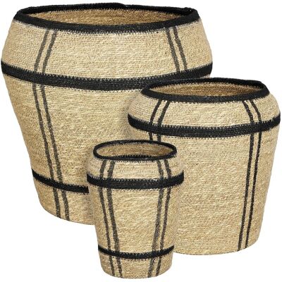 Mica Decorations Panier De Rangement - Lot De 3 - H38 X Ø30 Cm - Jonc De Mer - M - Publicité Mica Decorations Panier De Rangement - Lot De 3 - H38 X Ø30 Cm - Jonc De Mer - M - Publicité