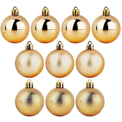 Artemis Lot De 10 Boules De Noël Incassables Dorées Pour Sapin De Noël - Publicité Artemis Lot De 10 Boules De Noël Incassables Dorées Pour Sapin De Noël - Publicité