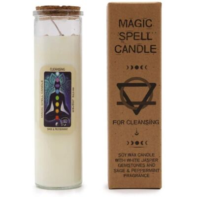 Bougie Jaspe Blanc & Sauge - Bougie - Purification - Publicité Bougie Jaspe Blanc & Sauge - Bougie - Purification - Publicité