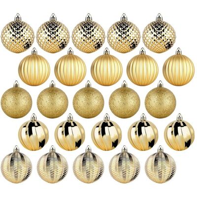 Artemis Ensemble De 25 Boules De Noël Incassables Dorées Pour Sapin De Noël - Publicité Artemis Ensemble De 25 Boules De Noël Incassables Dorées Pour Sapin De Noël - Publicité