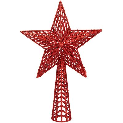Snow White Décoration Sapin De Noël Étoile En Plastique Rouge Brillante 25cm - Publicité Snow White Décoration Sapin De Noël Étoile En Plastique Rouge Brillante 25cm - Publicité