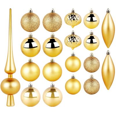 Artemis Ensemble De 19 Boules De Noël Incassables Dorées Pour Sapin De Noël - Publicité Artemis Ensemble De 19 Boules De Noël Incassables Dorées Pour Sapin De Noël - Publicité
