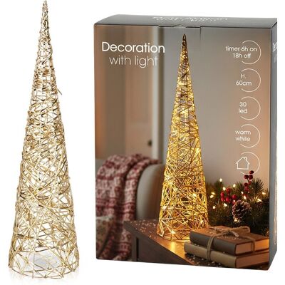Artemis Sapin De Noël Doré, Lumineux, Décoratif, Pommeau De Noël, 60 Cm - Publicité Artemis Sapin De Noël Doré, Lumineux, Décoratif, Pommeau De Noël, 60 Cm - Publicité
