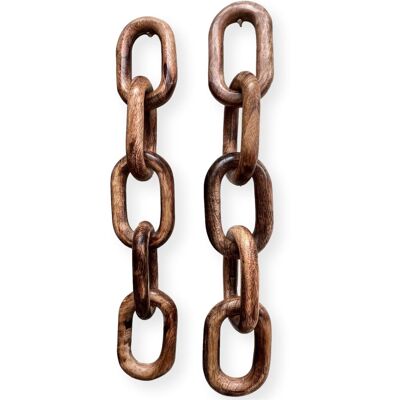 Thorness Set Of Two Rustic Wooden 5-Link Chain Ornament For Home Decor - Publicité Thorness Set Of Two Rustic Wooden 5-Link Chain Ornament For Home Decor - Publicité