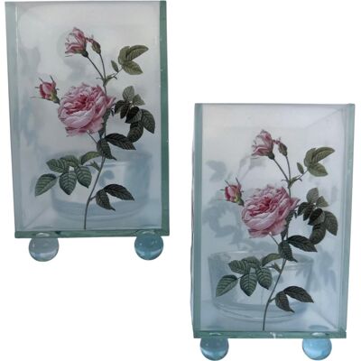 Thorness Set Of 2 Rose Glass Votive Candle Holders, Perfect For Home Decor & Gifts - Publicité Thorness Set Of 2 Rose Glass Votive Candle Holders, Perfect For Home Decor & Gifts - Publicité