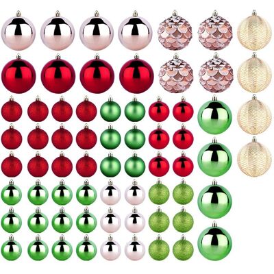 Artemis Ensemble De 68 Boules De Noël Incassables Et Colorées Pour Sapin De Noël - Publicité Artemis Ensemble De 68 Boules De Noël Incassables Et Colorées Pour Sapin De Noël - Publicité