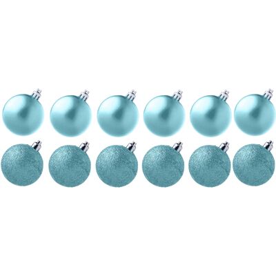 Toyland Boules À Décorations De Noël Bleu Glacé 12 Paquet 30mm Paillettes / Unies - Publicité Toyland Boules À Décorations De Noël Bleu Glacé 12 Paquet 30mm Paillettes / Unies - Publicité