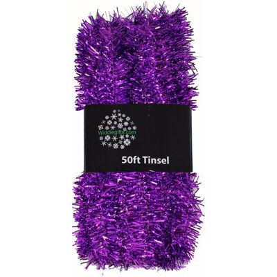 Sapin de Noël Blanche-Neige - 50ft x 3cm Tinsel - Violet - Décoration de Noël - Publicité Sapin de Noël Blanche-Neige - 50ft x 3cm Tinsel - Violet - Décoration de Noël - Publicité