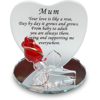 Thorness Frosted Glass Heart Shaped Plaque With Heartfelt Moving Verse For Mum - Publicité Thorness Frosted Glass Heart Shaped Plaque With Heartfelt Moving Verse For Mum - Publicité