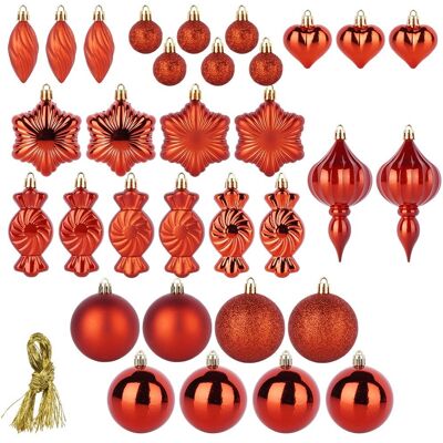 Artemis Ensemble De 32 Boules De Noël Rouges Incassables Pour Sapin De Noël - Publicité Artemis Ensemble De 32 Boules De Noël Rouges Incassables Pour Sapin De Noël - Publicité